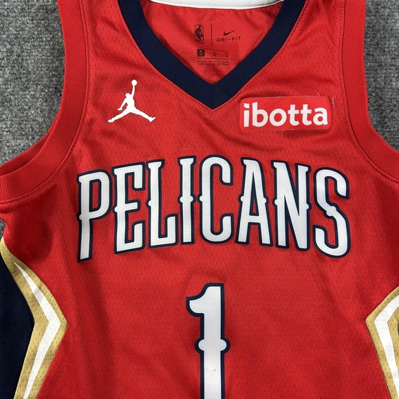 New Orleans Pelicans Jersey Boys Small Red NBA Basketball Nike Zion Williamson 1 - Picture 3 of 8